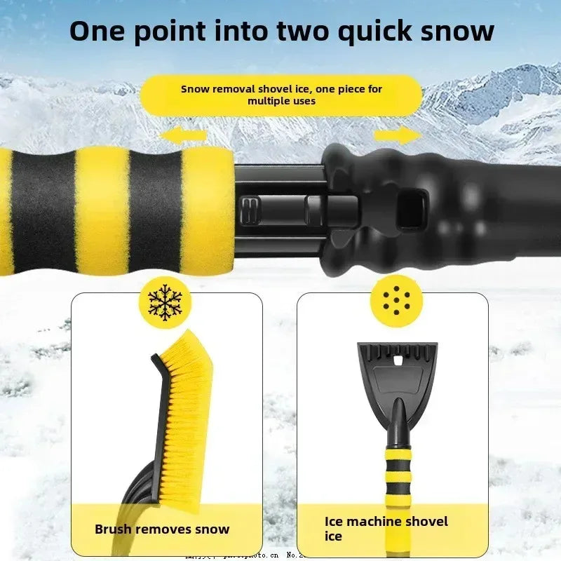 “2-in-1 Car Snow & Ice Scraper Brush – Paint-Safe Winter Cleaning Tool”