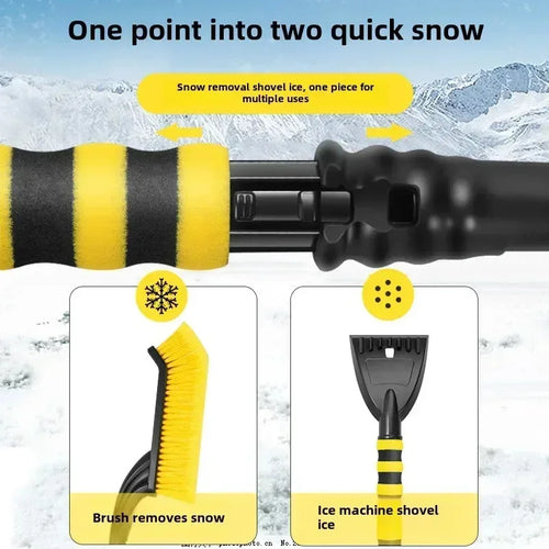 “2-in-1 Car Snow & Ice Scraper Brush – Paint-Safe Winter Cleaning Tool”